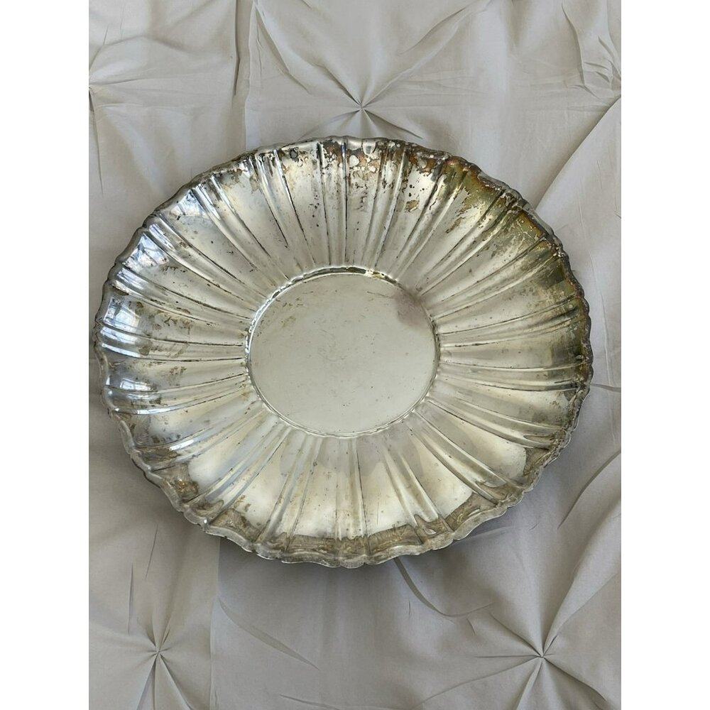 Vintage Wallace 2419 Scalloped Serving Bowl Platter 15 Inch